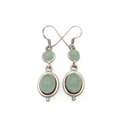 Vintage 925 Sterling Silver & Amazonite Earrings