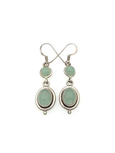 Vintage 925 Sterling Silver & Amazonite Earrings