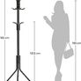 FREE EXPRESS SHIPPING Metal Coat Rack, Clothes Stand, Hat Handbag Hanger, 182 cm Tall Hall Tree, Black Image 3