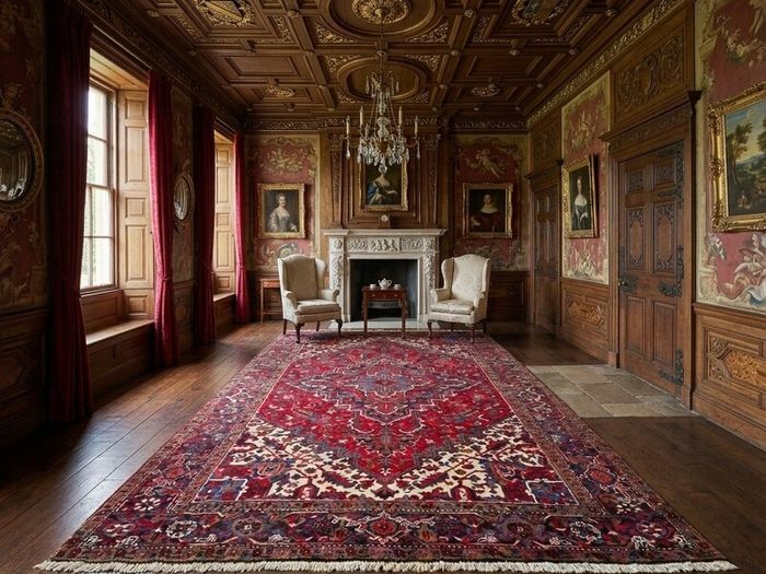 Classic Persian Heriz Carpet and Runner Hand Knotted Rug Runner Carpet