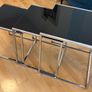 Vintage Chrome and black glass nesting tables Image 4