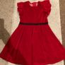 Girls red velvet dress Image 4