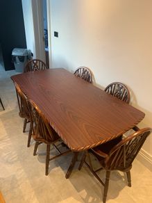 Mahogany dining table and six chairs