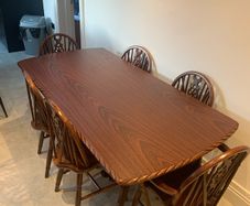 Mahogany dining table and six chairs