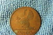 1942 Irish penny 1d pingin
