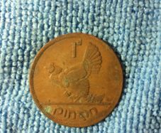 1942 Irish penny 1d pingin