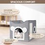 Cat Beds, Large Cat Cave for Pet House with Fluffy Ball Hanging and Scratch Pad, Houses & Condos, Cubes, Hideaway, Covered Bed for Multi Small Pet Large Kitty Image 2