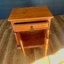 Pine Press / Cabinet with Top Drawer and Hinged Door Storage Area & Old Style Iron Strap Hinges & Pull Latches.         24" / 61cm High, Image 2
