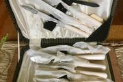 Full vintage matching set of 12 knives and forks