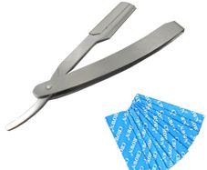 Barber Cut Throat Wet Shaving Steel Handle Razor Saloon Barber Razor