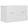 Sink Cabinet with Built-in Basin White Chipboard Image 2