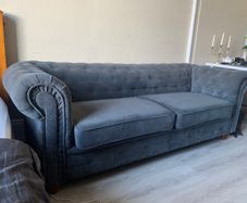Chesterfield Couch 3-Seater - Dark Grey/ Charcoal