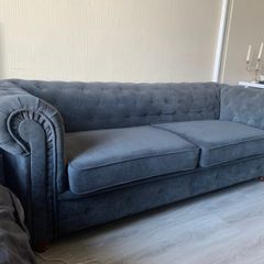 Chesterfield Couch 3-Seater - Dark Grey/ Charcoal
