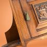 Edwardian Arts and Crafts Oak Hanging Wall Cabinet Image 2