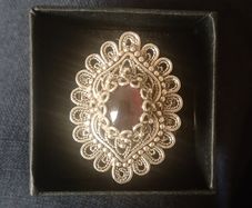 Sterling silver garnet ring size U 10.47g