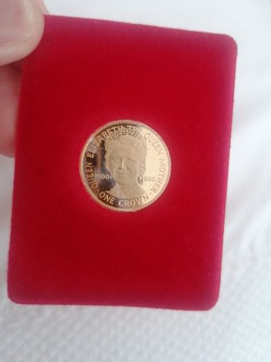 1980 Isle Of Man Gold Proof One Crown Coin