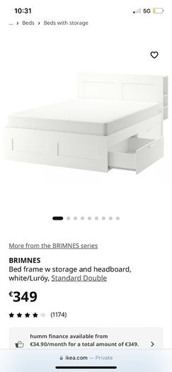 double bed with mattress/ Headboards/ ikea