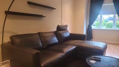 Ikea leather sofa with chassis