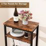 Wine Racks Freestanding Floor,Liquor Bottle Holder,16 Bottles Wine Cabinet with Glass Holder,Wine Holder Display,Mini Wine Bar Table for Living Room,Kitchen Pantry,Dining Room,Brown Image 6
