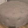 Large mixed linen grey pouffe Image 2