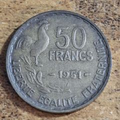France 1951, 50 Francs Coin - free standard postage