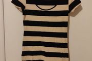 H&amp;M Beige and Black Striped Dress