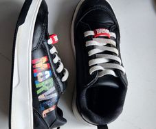 Next Black Standard Fit Marvel Elastic Lace Trainers Kids 12