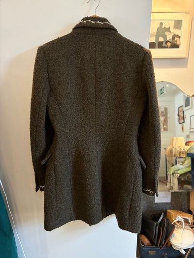 Hand embroidered Zara wool dark green coat