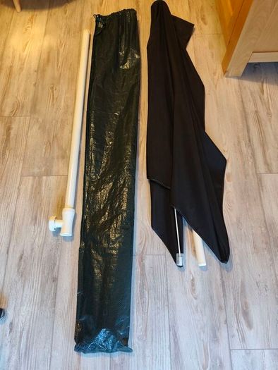 Black Half Umbrella for Balcony or Patio with Base