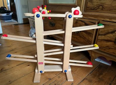 Kids wooden marble drop