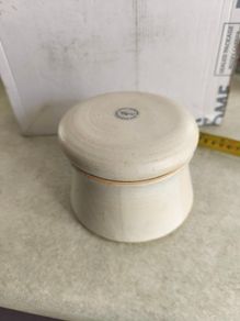 Lided round jar storage or as trinklet box Handcrafted product from Bandon, County Cork, Ireland.