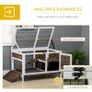 Wooden Rabbit Hutch, Guinea Pig Cage, with Removable Tray, Openable Roof Image 4