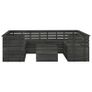 9 Piece Garden Pallet Lounge Set Solid Pinewood Dark Grey Image 4