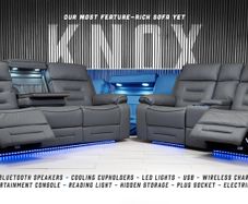 Knox 3+2 Electric Dark Grey Tech Recliner Sofa Set