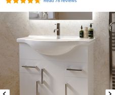 Bathroom vanity and toilet