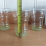 Fabulous Set of Three Vintage Retro Mid Century Modern Cocktail Tumblers or Juice Glasses with a Gilt Banding and a Band of Mint-Green Sugar Frosting, Circa 1950s Image 5