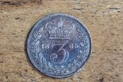 Great Britain UK 1885, 3 Pence / Threepence, Victoria, Silver Coin - free standard postage