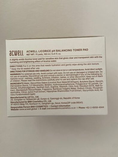 Acwell licorice ph balancing toner pads 70 pads