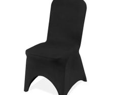 Stretch Spandex Folding Chair Covers, Universal Fitted Arched Front Cover, Removable Washable Protective Slipcovers, for Wedding, Holiday, Banquet, Party, Celebration, Dining (50PCS Black