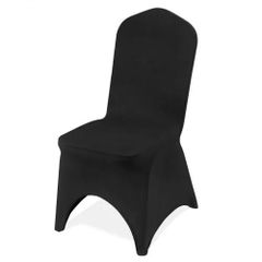 Stretch Spandex Folding Chair Covers, Universal Fitted Arched Front Cover, Removable Washable Protective Slipcovers, for Wedding, Holiday, Banquet, Party, Celebration, Dining (50PCS Black