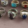15 Antique Brass Rings Mixed Vintage Collectible Jewelry Lot Image 2
