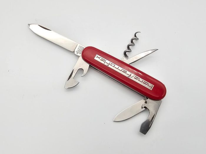Vintage Elinox Victorinox Discontinued Model with Advertising Metal inlay Collectable Swiss Army Knife 1980s