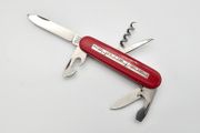 Vintage Elinox Victorinox Discontinued Model with Advertising Metal inlay Collectable Swiss Army Knife 1980s