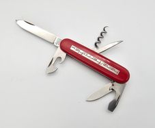 Vintage Elinox Victorinox Discontinued Model with Advertising Metal inlay Collectable Swiss Army Knife 1980s