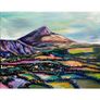 Sugar Loaf and Fields, mini framed brint by artist Helen Mathews Image 2