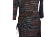 Ladies multicoloured midi wrap dress size 16