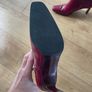 Red women's leather Calf boot size 38 Image 3