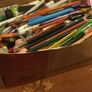 Shoebox of Pens.Colour pencil/Crayon etc Image 2