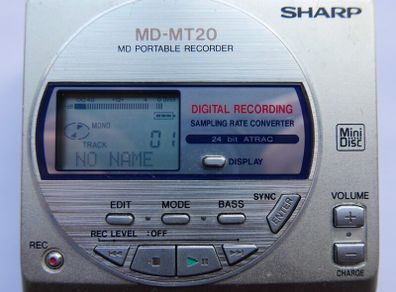 Vintage Sharp Minidisc Walkman Player Recorder Md-mt20, Works Well