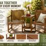 2 Seater Wooden Garden Companion Bench with Table Image 6